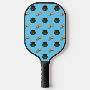 Pot of Gold Rainbow Cartoon Pickleball Paddle
