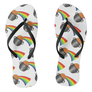 Pot of Gold Rainbow Saint Patrick's Day Party Jandals