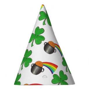 Pot of Gold Rainbow Shamrock St. Patrick's Day Party Hat