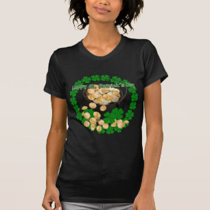 Pot of Gold w/Clover Framing for St Patrick's Day T-Shirt