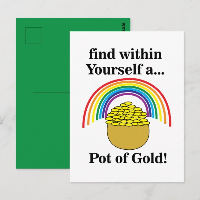Pot Of Gold Within Yourself Saint Patrick's Day  Postcard (Front/Back)