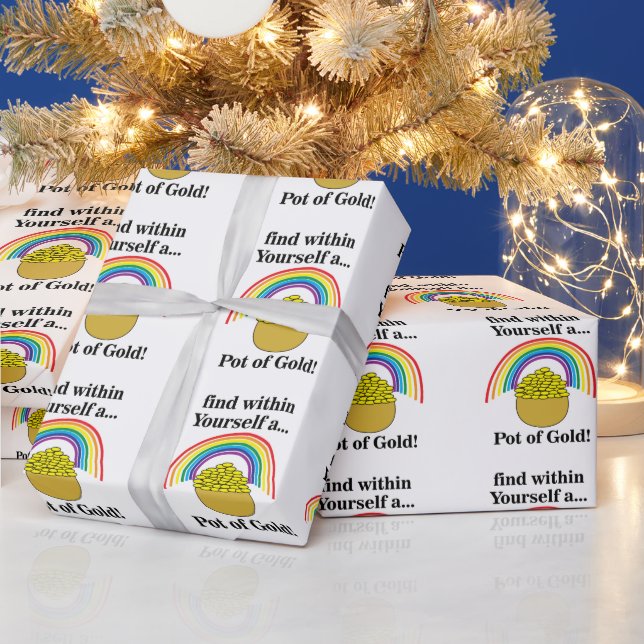 Pot Of Gold Within Yourself Saint Patrick's Day  Wrapping Paper (Holidays)