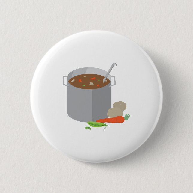 Pot Of Soup 6 Cm Round Badge (Front)