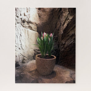 Pot of Tulips in a Grotto  Jigsaw Puzzle
