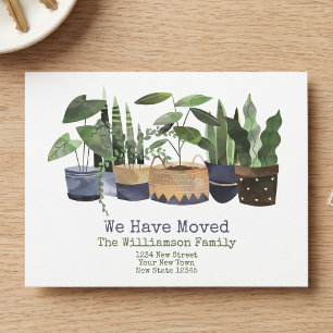 Pot Plant Change of address Moving Announcement Postcard