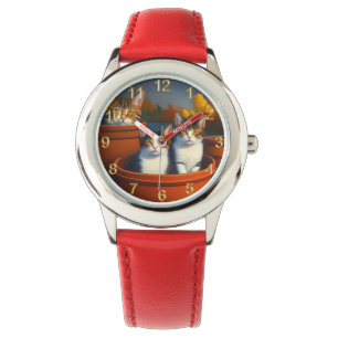 Pot Plant Kittens, Kids Leather Watch
