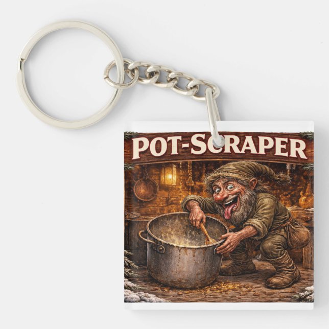 Pot Scraper Icelandic Yule Lad  Key Ring (Front)