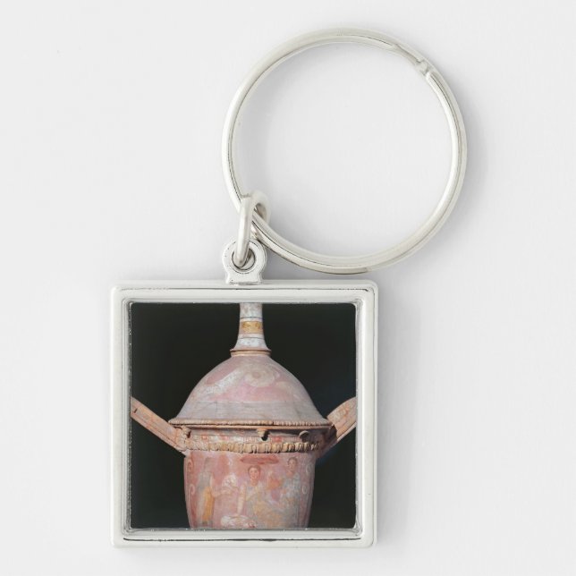 Pot with a scene of women bathing key ring (Front)