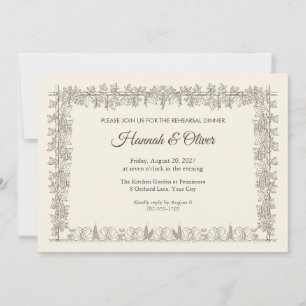 Potager Beanpole Rehearsal Dinner Invitation