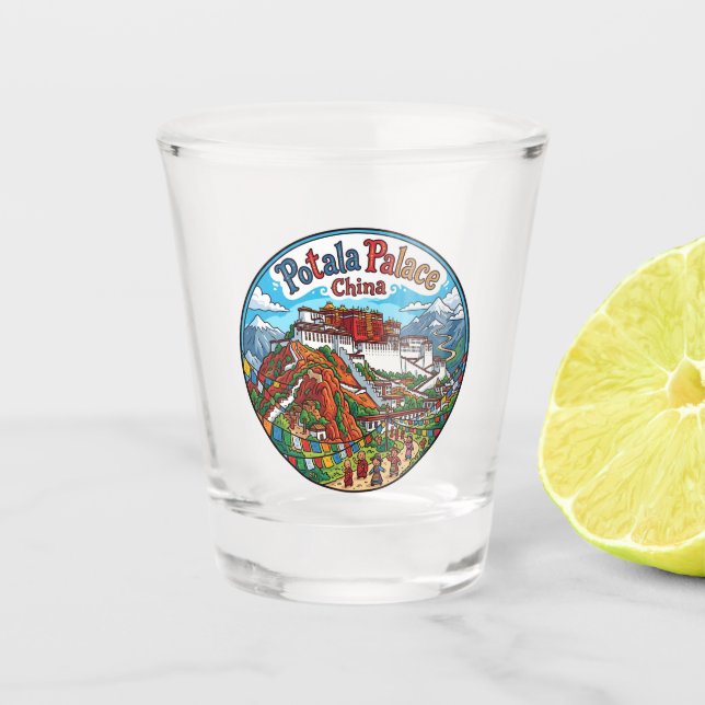 Potala Palace China Shot Glass (Front)
