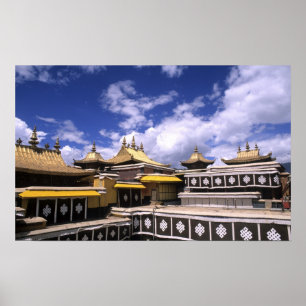 Potala Palace inside with steeples at the home Poster