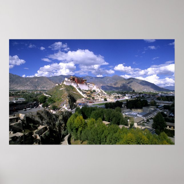 Potala Palace on mountain range from aher Poster (Front)