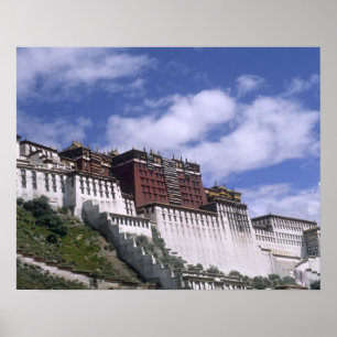 Potala Palace on mountain the home of the Dalai Poster