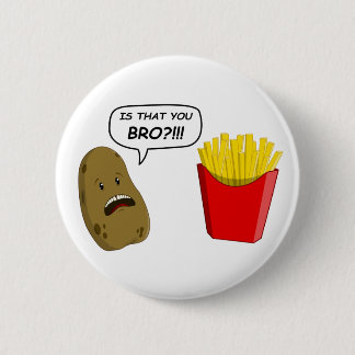 potato and fries 6 cm round badge