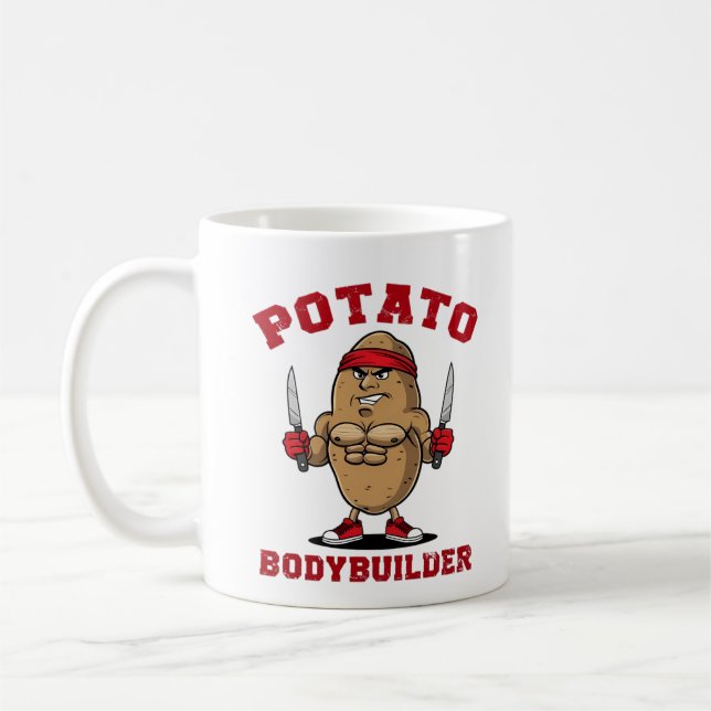 Potato bodybuilder coffee mug (Left)