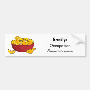 Potato chip cartoon illustration bumper sticker