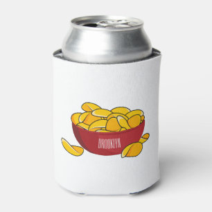 Potato chip cartoon illustration can cooler