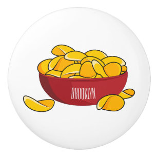 Potato chip cartoon illustration ceramic knob