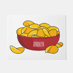 Potato chip cartoon illustration  doormat