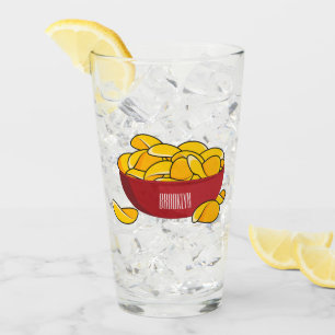 Potato chip cartoon illustration glass