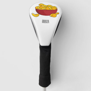 Potato chip cartoon illustration golf head cover