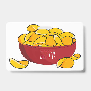 Potato chip cartoon illustration  ID badge
