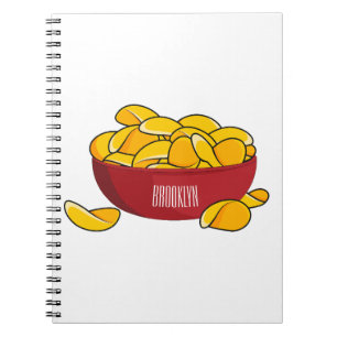 Potato chip cartoon illustration  notebook