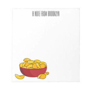 Potato chip cartoon illustration  notepad