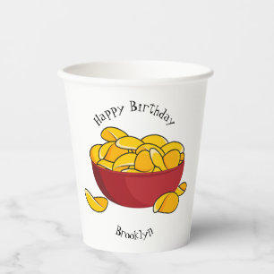 Potato chip cartoon illustration paper cups