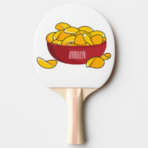 Potato chip cartoon illustration ping pong paddle