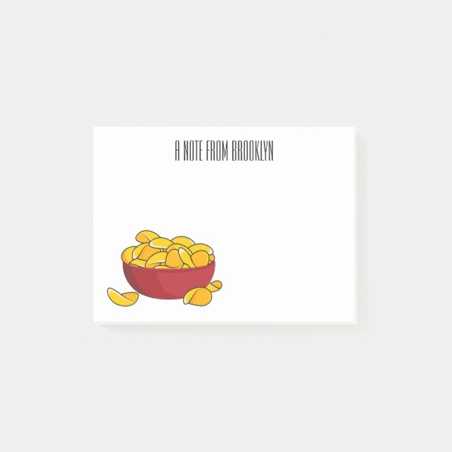 Potato chip cartoon illustration  post-it notes (Front)