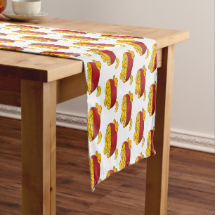 Potato chip cartoon illustration short table runner