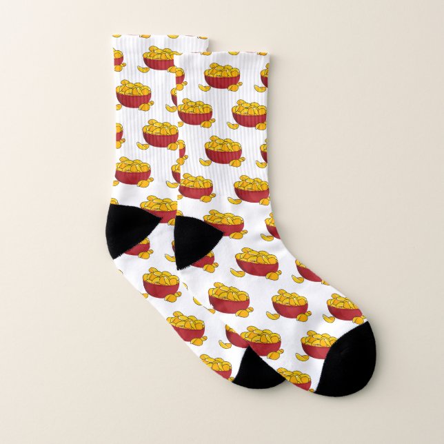 Potato chip cartoon illustration  socks (Pair)