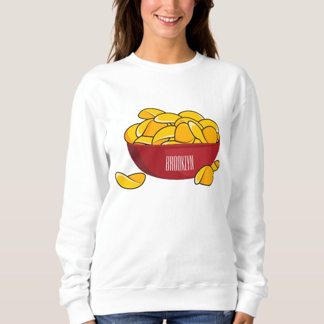 Potato chip cartoon illustration  sweatshirt (Front)