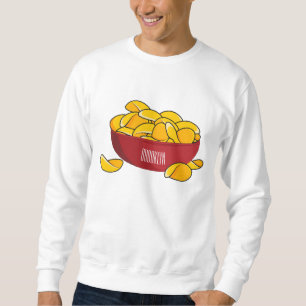 Potato chip cartoon illustration sweatshirt