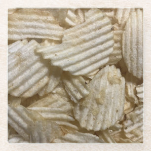 Potato Chips Glass Coaster