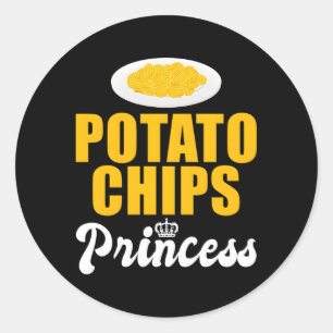 Potato Chips Princess Classic Round Sticker