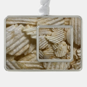 Potato Chips Silver Plated Framed Ornament