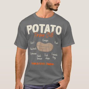 Potato Cuts Funny Vegan Butcher  T-Shirt