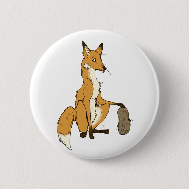 Potato Fox 6 Cm Round Badge (Front)