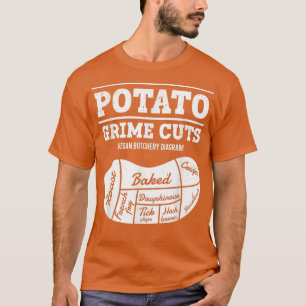 Potato Grime Cuts Powered By Veggies Funny Vegetar T-Shirt