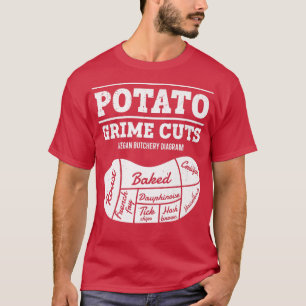 Potato Grime Cuts Powered By Veggies Funny Vegetar T-Shirt