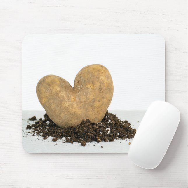 Potato Heart In Dirt Mouse Pad (With Mouse)