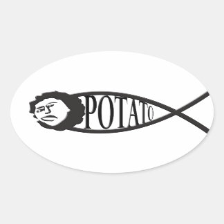 Potato Jesus Fish Emblem Sticker