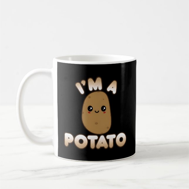 Potato Kawaii Style Smiling I'M A Potato Coffee Mug (Left)