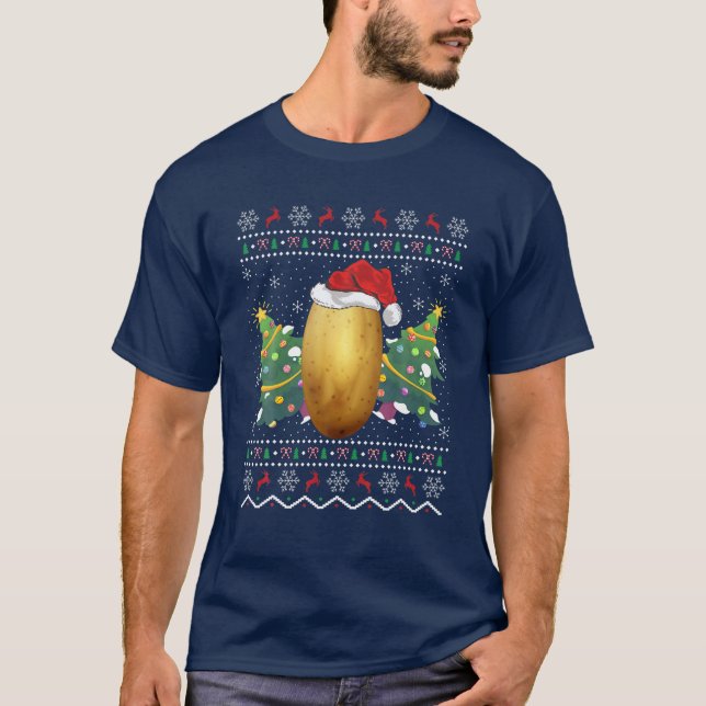 Potato Lover Xmas Gift Ugly Potato Christmas T-Shirt (Front)