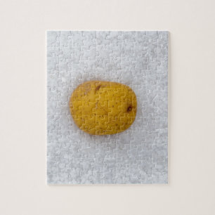 Potato macro as background with salt jigsaw puzzle