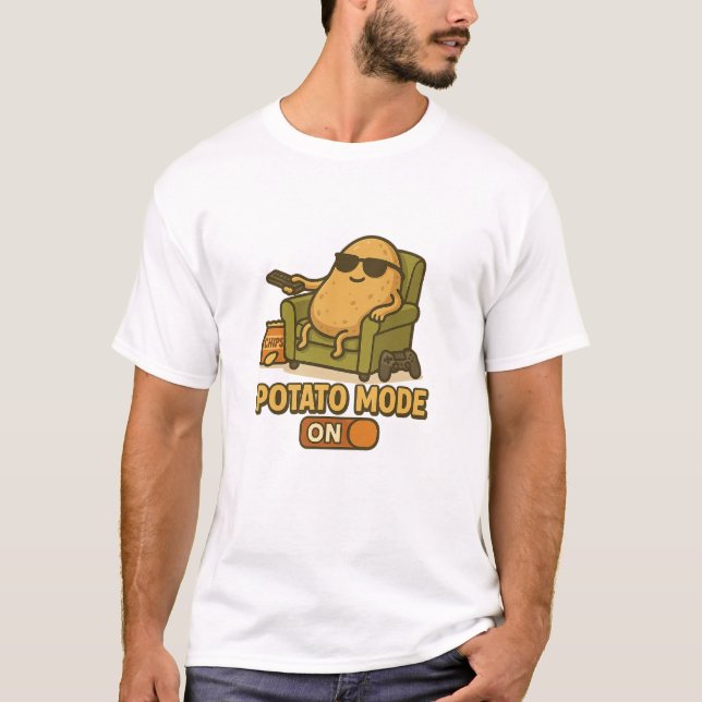 Potato Mode – Lazy Life Activated T-Shirt (Front)