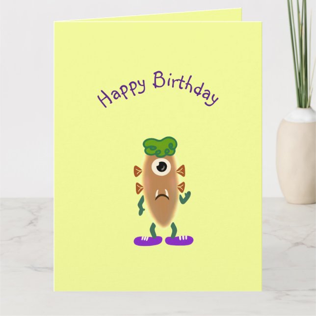 Potato monster Birthday card (Front)