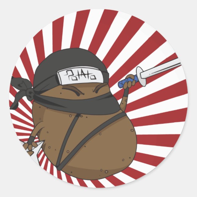 Potato Ninja Classic Round Sticker (Front)